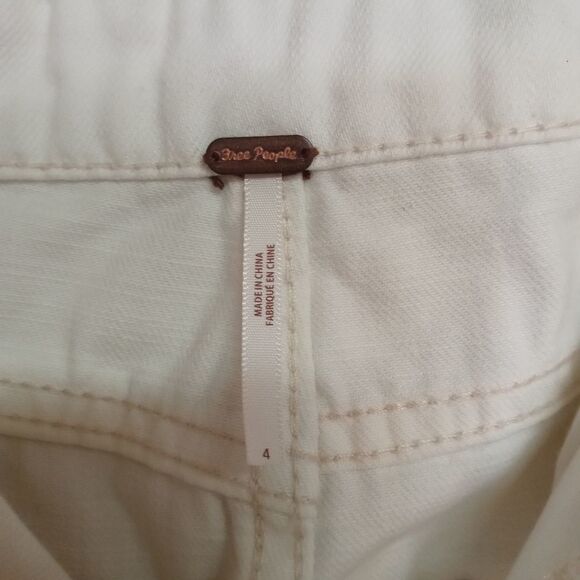 Free People 'Step Up' Denim Mini Skirt in Ivory - Picture 10 of 12